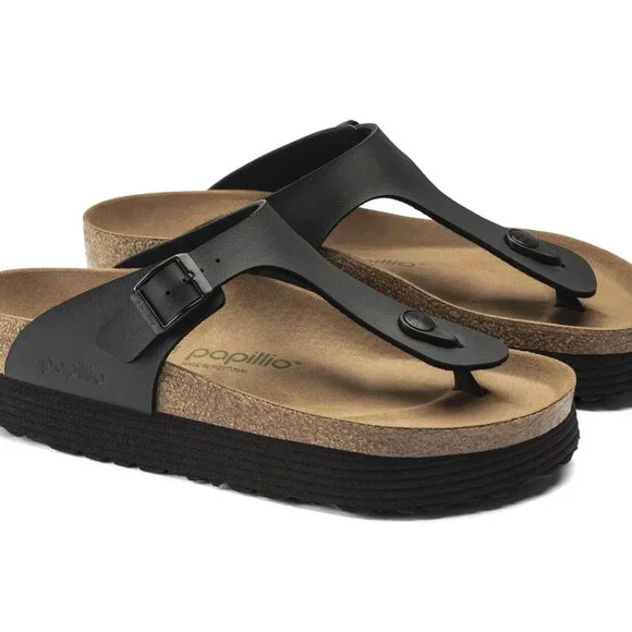 NEW NWT Birkenstock - Papillio Gizeh Platform Vegan Black - 2 Sizes Available - Picture 15 of 16
